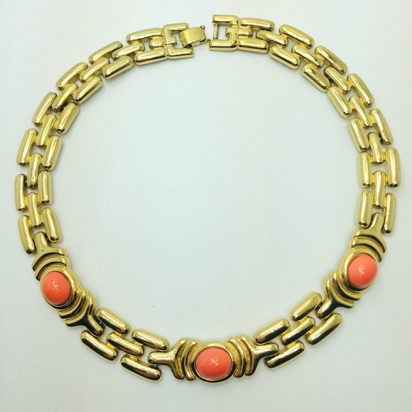 Vintage Givenchy runway coral lucite choker. Givenchy necklace - Picture 5 of 6